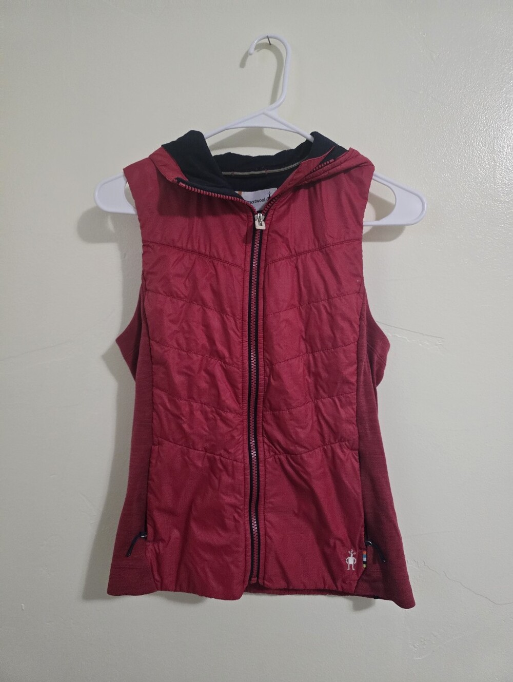 Smartwool Smartloft Hooded Vest Women's XS Pink Red Merino Wool Zip Lightweight